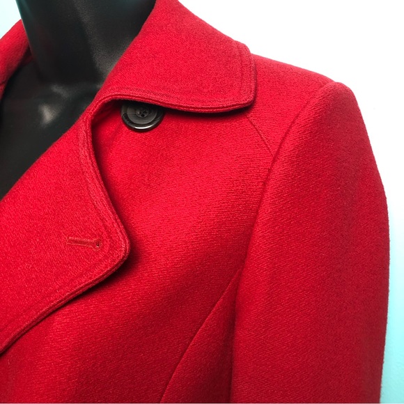 Banana Republic Red Double Breasted Short Italian Wool Coat - Picture 9 of 16